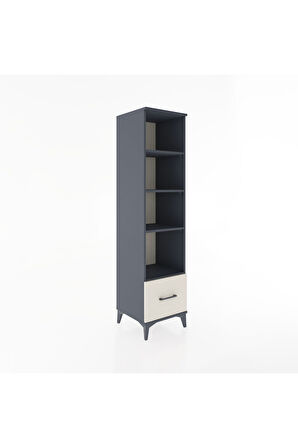 Hyperion Dolap 4 Raflı Tek Çekmeceli 44x44x182 Antrasit-Aytaşı
