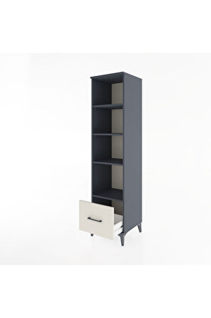 Hyperion Dolap 4 Raflı Tek Çekmeceli 44x44x182 Antrasit-Aytaşı