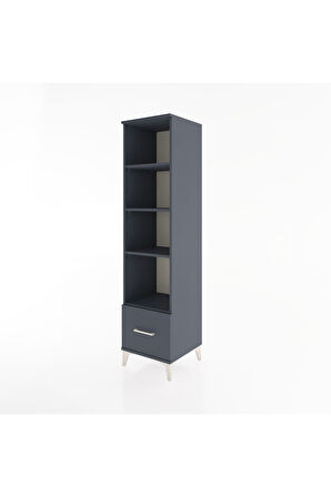 Hyperion Dolap 4 Raflı Tek Çekmeceli 44x44x182 Antrasit-Antrasit