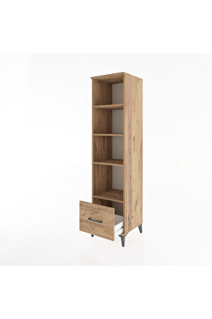 Hyperion Dolap 4 Raflı Tek Çekmeceli 44x44x182 Çam-Çam