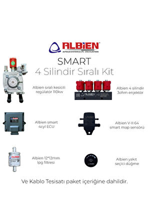 Kesicili Sıralı Sistem SMART 4 Silindir Lpg Kit