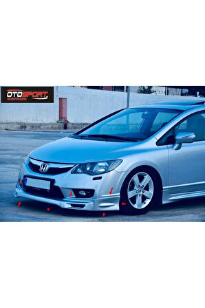 HONDA CİVİC FD6 Uyumlu MAKYAJLI KASA ÖN TAMPON EKİ FİBERGLASS BOYASIZ 2009-2012