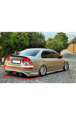 HONDA CİVİC VTEC 2 CUSTOM ARKA TAMPON EK KARLIK FİBERGLASS BOYASIZ