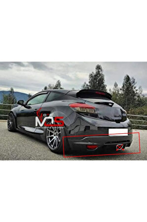 RENAULT MEGANE 3 COUPE RS Uyumlu ARKA TAMPON EKİ KARLIK FİBERGLASS BOYASIZ