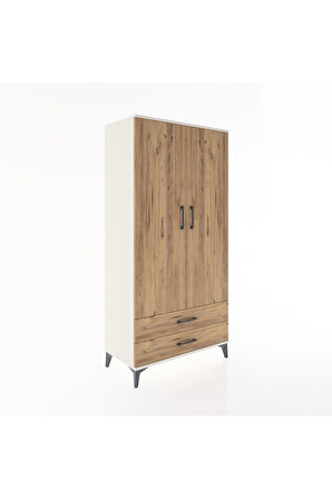 Hyperion Dolap 4 Raflı 2 Çekmeceli 2 Kapaklı 88x44x182 Aytaşı-Çam