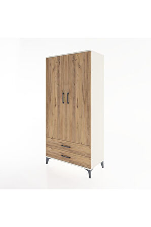 Hyperion Dolap 4 Raflı 2 Çekmeceli 2 Kapaklı 88x44x182 Aytaşı-Çam