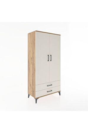 Hyperion Dolap 4 Raflı 2 Çekmeceli 2 Kapaklı 88x44x182 Çam-Aytaşı