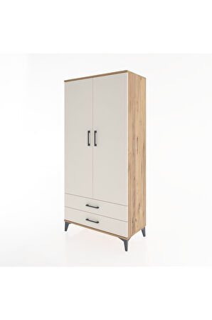 Hyperion Dolap 4 Raflı 2 Çekmeceli 2 Kapaklı 88x44x182 Çam-Aytaşı