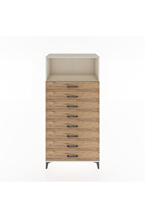 Hyperion Dolap Tek Raflı 8 Çekmeceli 88x44x182 Aytaşı-Çam
