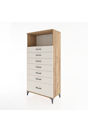 Hyperion Dolap Tek Raflı 7 Çekmeceli 88x44x182 Çam-Aytaşı