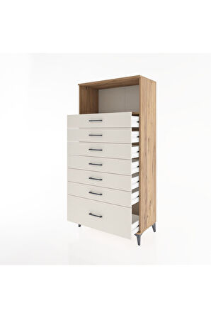 Hyperion Dolap Tek Raflı 7 Çekmeceli 88x44x182 Çam-Aytaşı