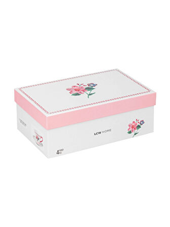 LCW HOME Pembe Çiçek Baskılı 2 Kişilik Porselen Kahve Fincan Takımı 90 ml