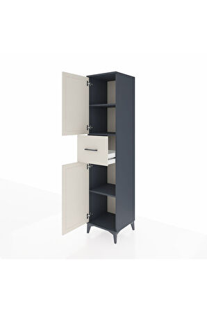 Hyperion Dolap 3 Raflı Tek Çekmeceli 2 Kapaklı 44x44x195 Antrasit-Aytaşı