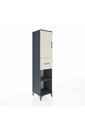 Hyperion Dolap 4 Raflı Tek Çekmeceli Tek Kapaklı 44x44x195 Antrasit-Aytaşı