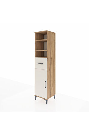 Hyperion Dolap 4 Raflı Tek Çekmeceli Tek Kapaklı 44x44x195 Çam-Aytaşı