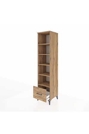 Hyperion Dolap 5 Raflı Tek Çekmeceli 44x44x195 Çam-Çam