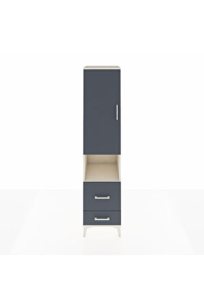 Hyperion Dolap 2 Raflı 2 Çekmeceli Tek Askılı 44x44x195 Aytaşı-Antrasit