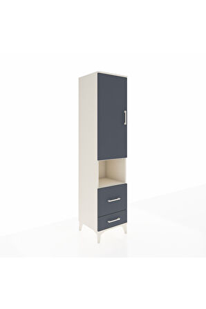 Hyperion Dolap 2 Raflı 2 Çekmeceli Tek Askılı 44x44x195 Aytaşı-Antrasit