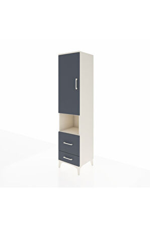 Hyperion Dolap 2 Raflı 2 Çekmeceli Tek Askılı 44x44x195 Aytaşı-Antrasit
