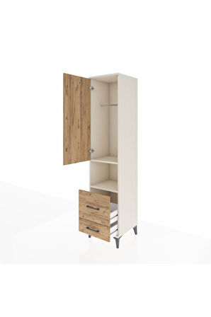Hyperion Dolap 2 Raflı 2 Çekmeceli Tek Askılı 44x44x195 Aytaşı-Çam
