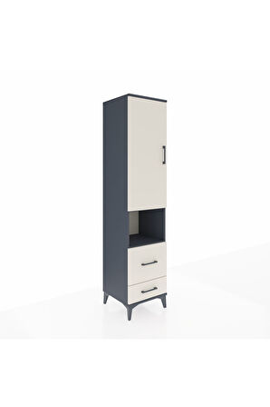 Hyperion Dolap 2 Raflı 2 Çekmeceli Tek Askılı 44x44x195 Antrasit-Aytaşı