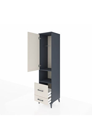 Hyperion Dolap 2 Raflı 2 Çekmeceli Tek Askılı 44x44x195 Antrasit-Aytaşı