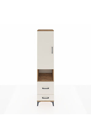 Hyperion Dolap 2 Raflı 2 Çekmeceli Tek Askılı 44x44x195 Çam-Aytaşı