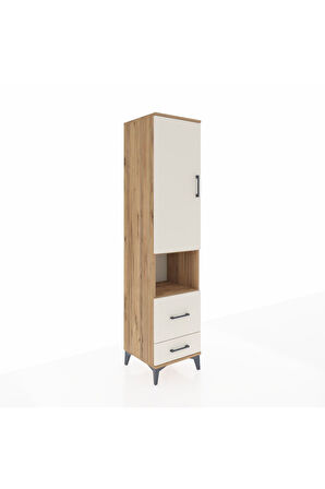 Hyperion Dolap 2 Raflı 2 Çekmeceli Tek Askılı 44x44x195 Çam-Aytaşı
