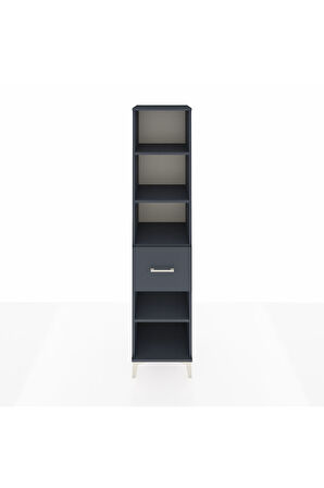 Hyperion Dolap 4 Raflı Tek Çekmeceli 44x44x195 Antrasit-Antrasit