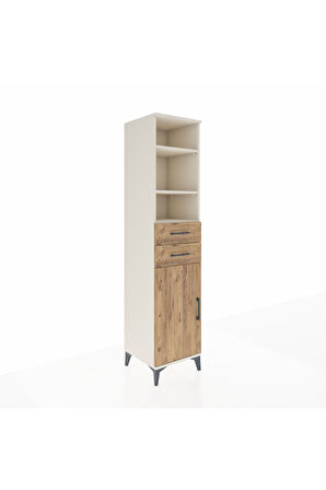 Hyperion Dolap 4 Raflı 2 Çekmeceli Tek Kapaklı 44x44x195 Aytaşı-Çam