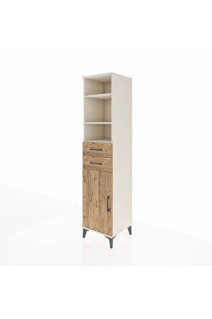 Hyperion Dolap 4 Raflı 2 Çekmeceli Tek Kapaklı 44x44x195 Aytaşı-Çam