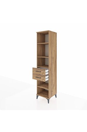 Hyperion Dolap 4 Raflı 2 Çekmeceli 44x44x195 Çam-Çam
