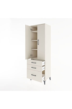Hyperion Dolap 4 Raflı 3 Çekmeceli 2 Kapaklı 60x44x195 Aytaşı-Aytaşı