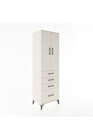 Hyperion Dolap 3 Raflı 4 Çekmeceli 2 Kapaklı 60x44x195 Aytaşı-Aytaşı