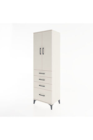 Hyperion Dolap 3 Raflı 4 Çekmeceli 2 Kapaklı 60x44x195 Aytaşı-Aytaşı