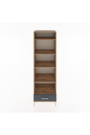 Hyperion Dolap 5 Raflı Tek Çekmeceli 60x44x195 Çam-Antrasit