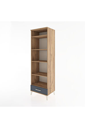 Hyperion Dolap 5 Raflı Tek Çekmeceli 60x44x195 Çam-Antrasit