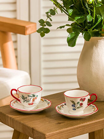 LCW HOME Karişik Baskılı 2 Kişilik Porselen Kahve Fincan Takımı 90 ml
