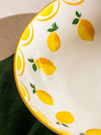 LCW HOME Sari Limon Baskılı Seramik Salata Kasesi 25 cm