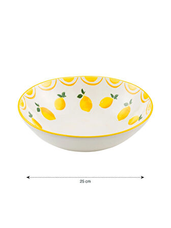 LCW HOME Sari Limon Baskılı Seramik Salata Kasesi 25 cm