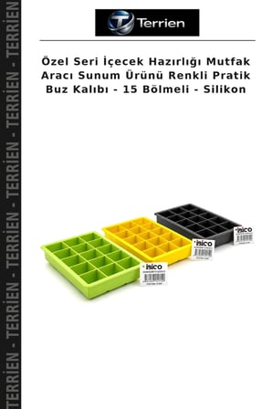 Özel Seri İçecek Hazırlığı Mutfak Aracı Sunum Ürünü Renkli Pratik Buz Kalıbı - 15 Bölmeli - Silikon