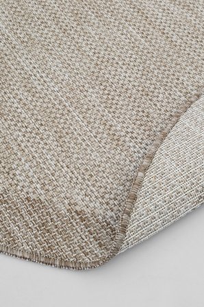 S605-BEJ Bej Oval Sisal Jüt Halı Düz Dokuma Hasır Halı Kaymaz Taban Salon Oturma Odası Halısı