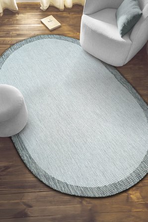 S605-GRİ GRİ Oval Sisal Jüt Halı Düz Dokuma Hasır Halı Kaymaz Taban Salon Oturma Odası Halısı