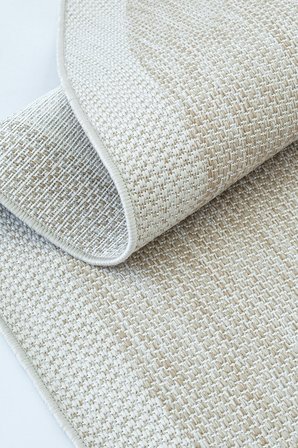 S605-KREM KREM Oval Sisal Jüt Halı Düz Dokuma Hasır Halı Kaymaz Taban Salon Oturma Odası Halısı