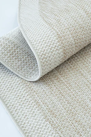 S605-KREM KREM Oval Sisal Jüt Halı Düz Dokuma Hasır Halı Kaymaz Taban Salon Oturma Odası Halısı