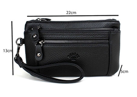 ERKEK SİYAH RENK ÇOK BÖLMELİ KEMERLİ PORTFÖY EL ÇANTASI