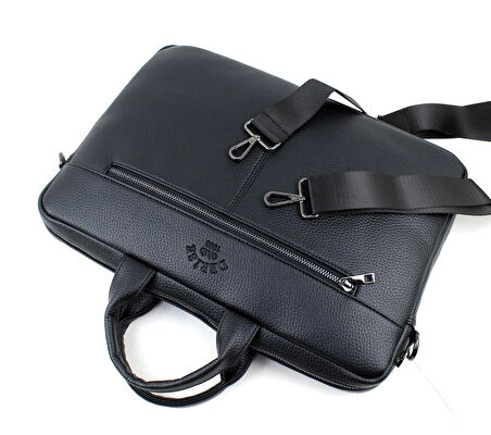 Siyah Renk Unisex Omuz Askılı Dosya Tablet Notebook Çantası 15,6 Inç Laptop Ve Evrak Çantası