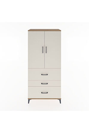 Hyperion Dolap 3 Raflı 3 Çekmeceli 2 Kapaklı 88x44x195 Çam-Aytaşı