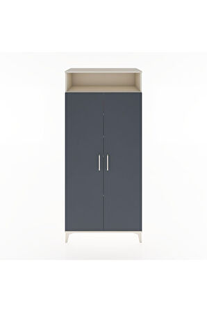 Hyperion Dolap 5 Raflı 2 Kapaklı 88x44x195 Aytaşı-Antrasit