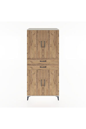 Hyperion Dolap 4 Raflı 2 Çekmeceli 4 Kapaklı 88x44x195 Aytaşı-Çam